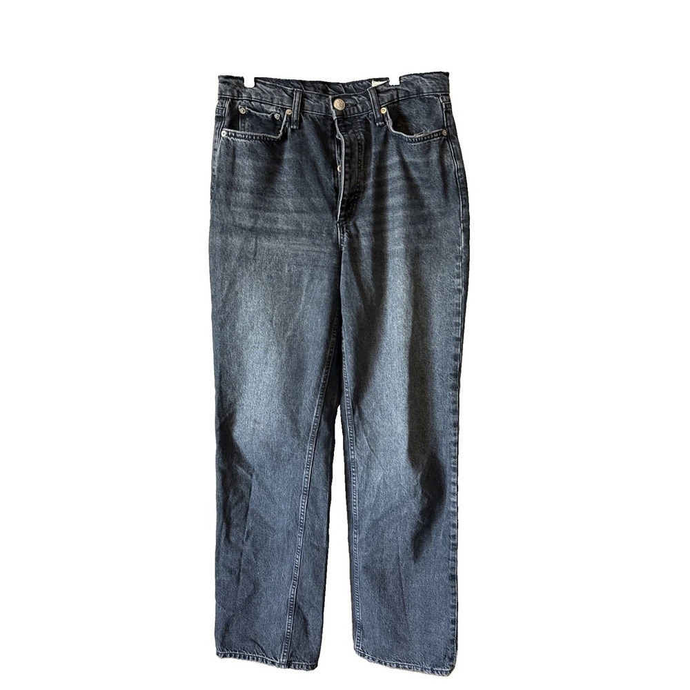 Rag & Bone Black Button Fly Alex High Rise Straight Women's Jeans Size 29